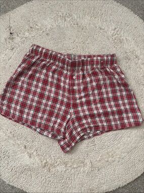 Ladies plaid sleep shorts